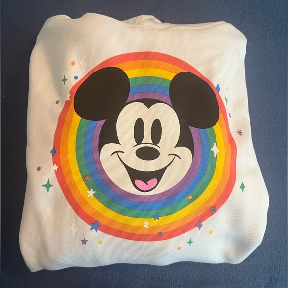 HP Disney Pride collection white hoodie women’s sz Medium rainbow with logo NWOT - Picture 5 of 9